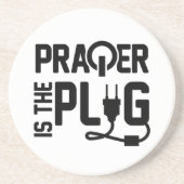 Das Gebet ist der Plug Sandstone-Untersetzer Getränkeuntersetzer (Vorne)