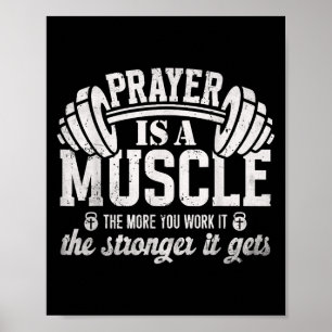 Das Gebet ist ein Muskel Christliches Fitnessstudi Poster