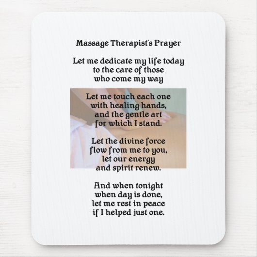 Das Gebet Mousepad des Massage-Therapeuten (Vorne)