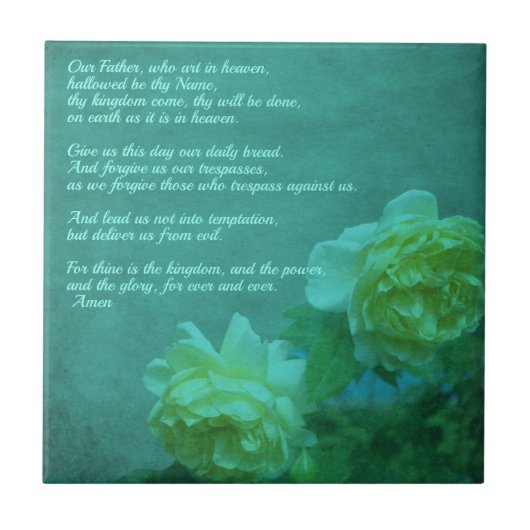 Das Gebet unseres Vaters     Fliese (Vorderseite)
