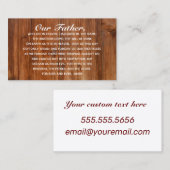 Das Gebet unseres Vaters - Visitenkarte des Herrn Telefonnummerkarte (Vorne/Hinten)