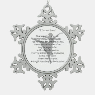 Das Gebets-Tanz eines Tänzers Schneeflocken Zinn-Ornament