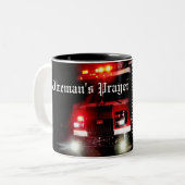 Das Gebets-Tasse eines Feuerwehrmannes Zweifarbige Tasse (Vorderseite Links)
