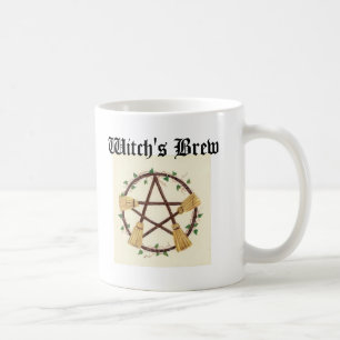 Das Gebräu Besen Pentagram Hexe Kaffeetasse
