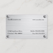 Das gebürstete Imitat Metal mit Visitenkarte (Rückseite)