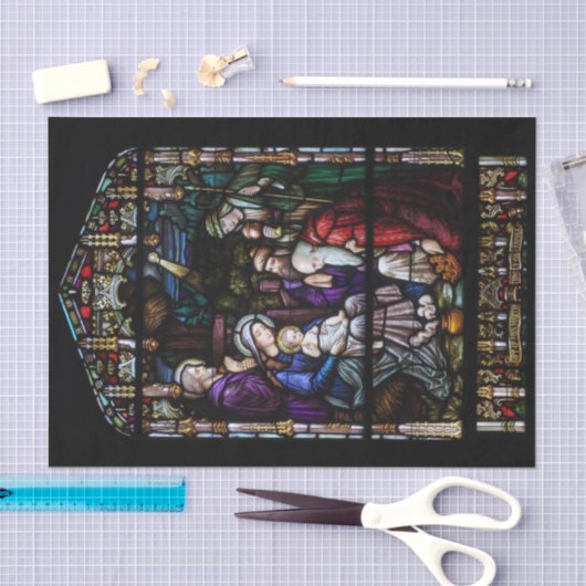 Das Geburt Christis-Buntglas-Weihnachten Seidenpapier (Handwerk)