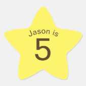 Das Geburtstagsalter der Kinder Stern-Aufkleber (Vorderseite)