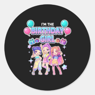 Das Geburtstagsmädchen süße Chibi K-Pop lustige Ki Runder Aufkleber