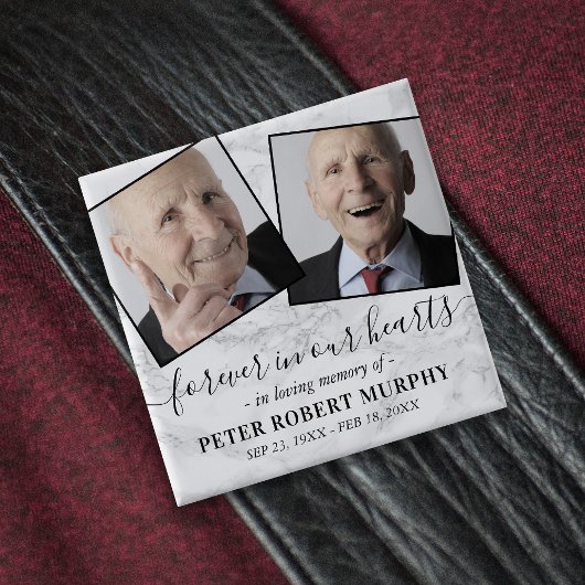 Das Gedächtnismarble-Memorial-Foto lieben Button