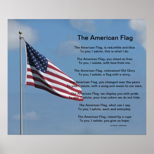 Das Gedicht der amerikanischen Flagge Poster (Vorne)