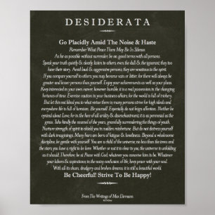 Das Gedicht der Desiderata von Max Ehrmann Chalk A Poster