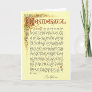 Das Gedicht der Desiderata von Max Ehrmann Karte