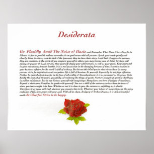 Das Gedicht der Desiderata von Max Ehrmann Poster