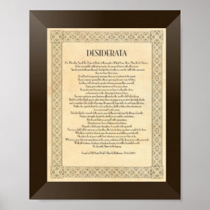 Das Gedicht der Desiderata von Max Ehrmann Poster
