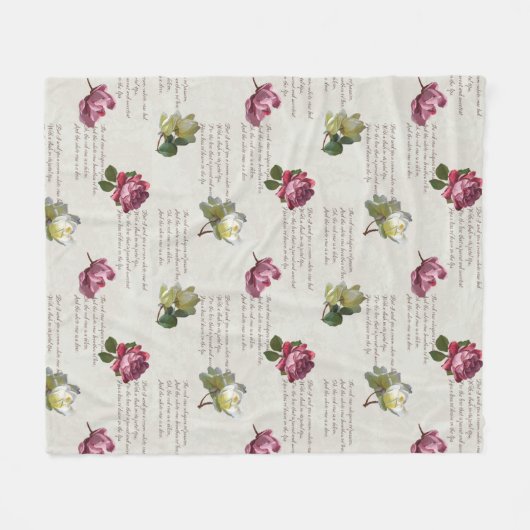 Das Gedicht der Rose Fleecedecke (Vorderseite (Horizontal))