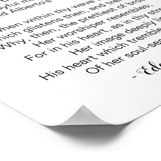 Das Gedicht des Flusses von Edgar Allan Poster (Ecke)