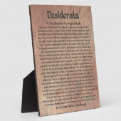 Das Gedicht Desiderata auf dem roten Planeten Ston Fotoplatte (Seite)