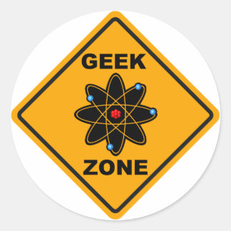 Das Geek-Zone-Zeichen Runder Aufkleber