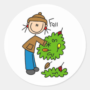 Das gefallene Blätter der Herbst-Tasche Runder Aufkleber