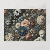 Das gefallene Kinderzimmer - Gotisches Blumendesig Feiertagspostkarte (Vorderseite)