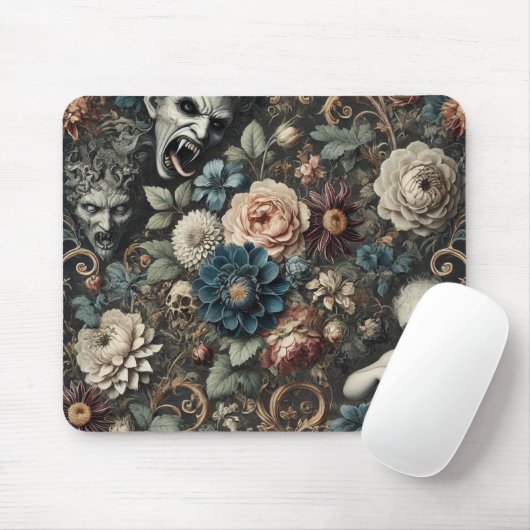 Das gefallene Kinderzimmer - Gotisches Blumendesig Mousepad (Mit Mouse)