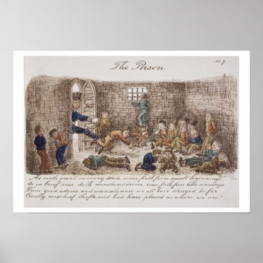 Das Gefängnis, 1858 (farbige Gravur) Poster (Vorne)