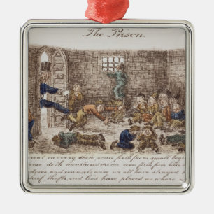 Das Gefängnis, 1858 (farbiger Stich) Silbernes Ornament