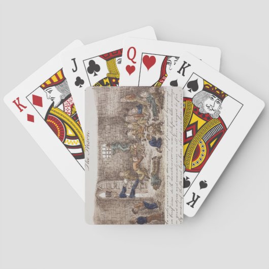 Das Gefängnis, 1858 (farbiger Stich) Spielkarten (Rückseite)