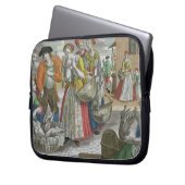 Das Geflügel vermarkten (farbiger Stich) Laptopschutzhülle (Vorderseite Links)
