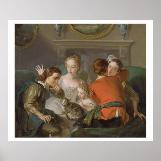 Das Gefühl der Touch, c.1744-47 (Öl auf Leinwand) Poster (Vorne)
