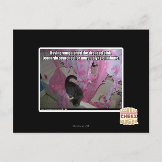 Das gefürchtete Rosa erstickt Postkarte (Vorderseite)