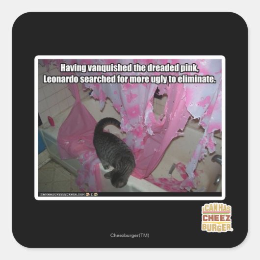 Das gefürchtete Rosa erstickt Quadratischer Aufkleber (Vorderseite)