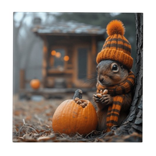 Das geheime Waldfest des Eichhörnchens Ai Image Fliese (Vorderseite)