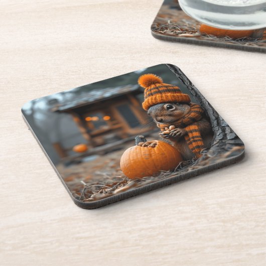 Das geheime Waldfest des Eichhörnchens Ai Image Getränkeuntersetzer (Linke Seite)