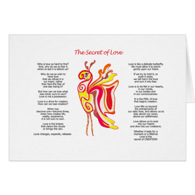 Das Geheimnis der Liebe-Karte (Vorderseite (Horizontal))