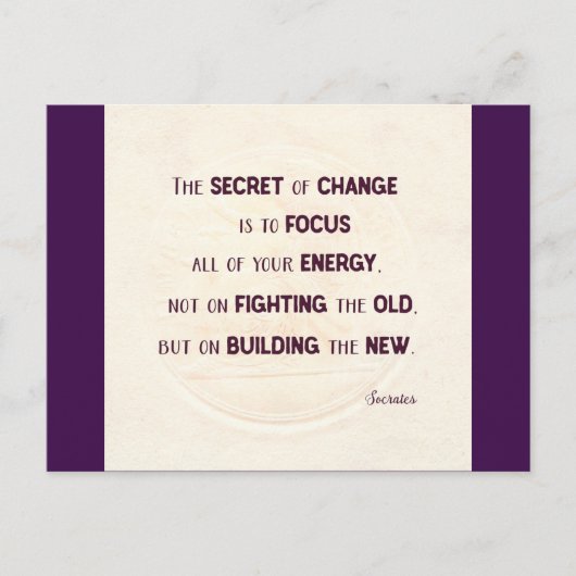 Das Geheimnis des Wandels Postkarte (Vorderseite)