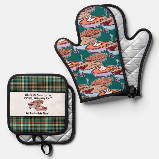 Das Geheimnis für den perfekten Erntedank Ofenhandschuh & Topflappen-Set (Vorderseite/Rückseite)
