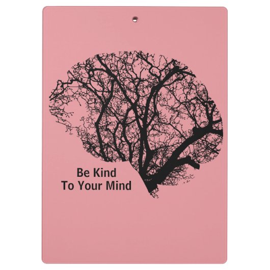 Das Gehirn ist nett zu dir, rosa Zwischenablage. Klemmbrett (Rückseite)