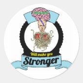 Das Gehirn macht Sie stärker Runder Aufkleber (Vorderseite)