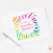 Das gehört zu Label, Farbe, Regenbogenbezeichnung Quadratischer Aufkleber (Umschlag)