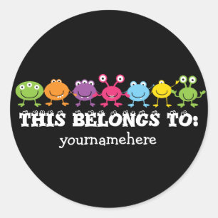 DAS GEHÖRT ZU Niedlichen Alien-Stickern Runder Aufkleber