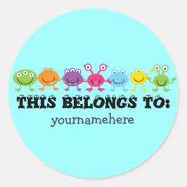 DAS GEHÖRT ZU Niedlichen Alien-Stickern Runder Aufkleber