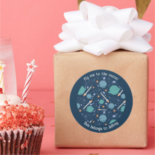 Das gehört zum Kids-Raketenschiff Jupiter Saturn Runder Aufkleber