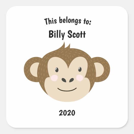 Das gehört zum Schwarzen Gesicht des Affen Quadratischer Aufkleber (Vorderseite)