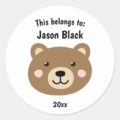 Das gehört zurück zum braunen Bären der Schule Runder Aufkleber (Vorderseite)