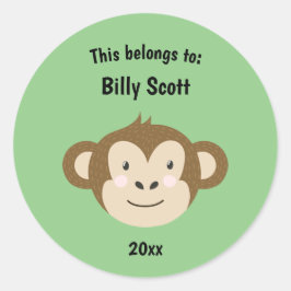 Das gehört zurück zum schulischen Affengefecht grü Runder Aufkleber