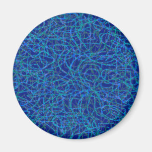 Das gekritzelte Blau zeichnet Muster Magnet