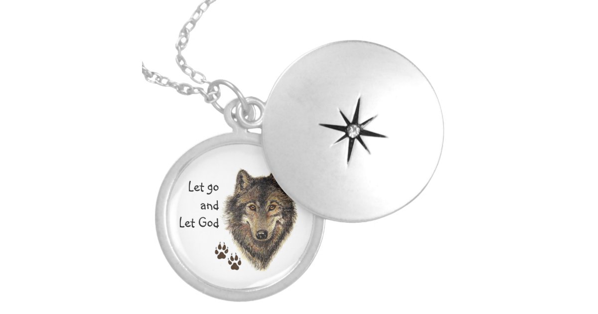 Das Gelassene Wolf Starken Zitat Gehen Gott Lassen Medaillon Zazzle De
