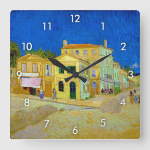 Das Gelbe Haus, Van Gogh Quadratische Wanduhr