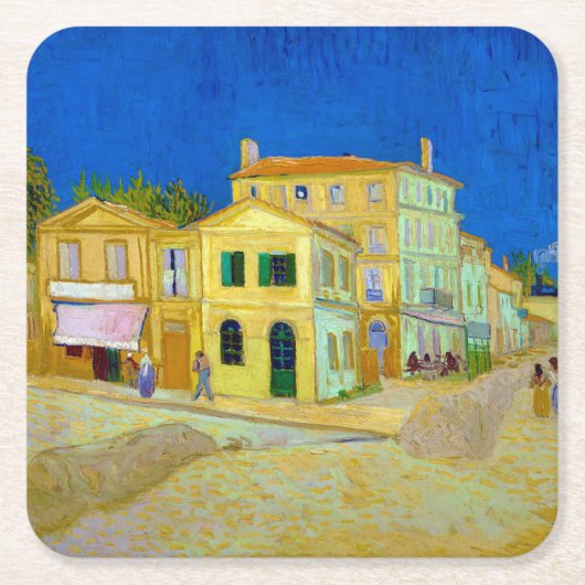 Das Gelbe Haus, Van Gogh Rechteckiger Pappuntersetzer (Vorderseite)